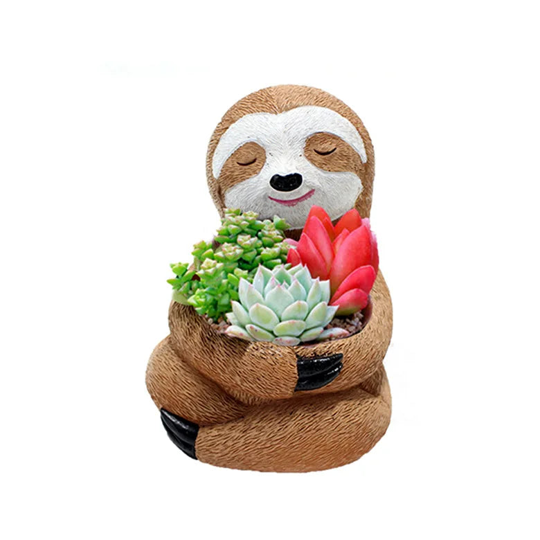 Resin Sloth Succulent Planter