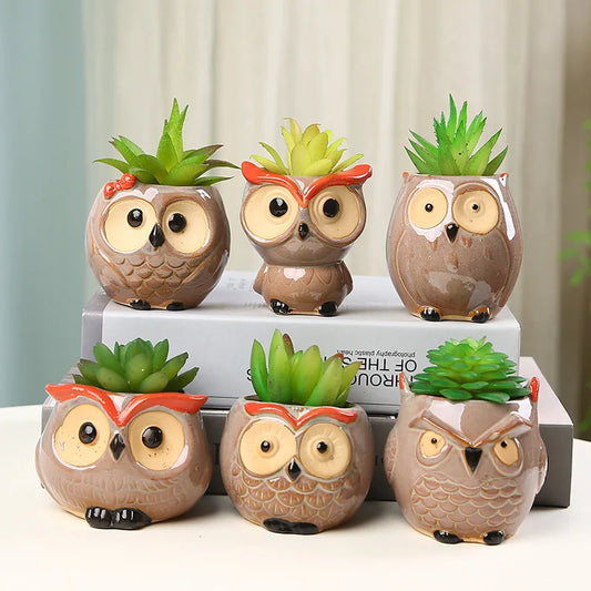 Hoot Hoot Mini Owl Ceramic Planter