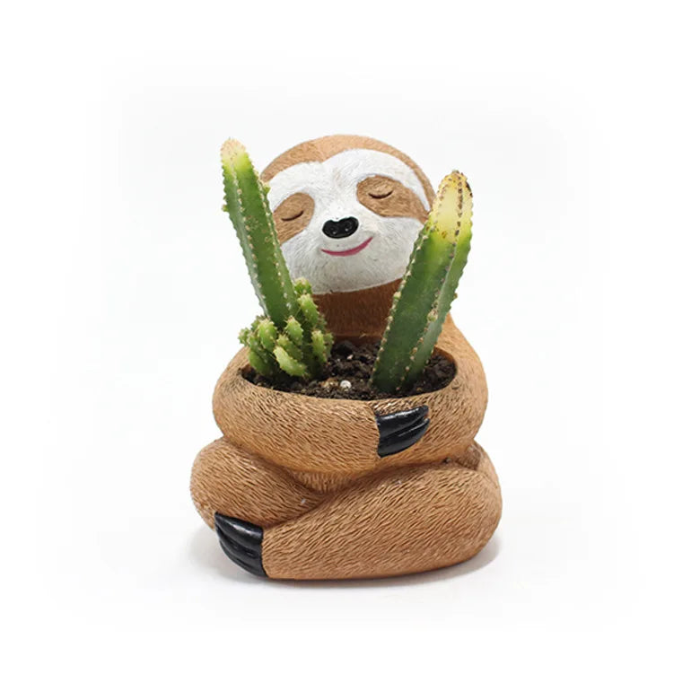 Resin Sloth Succulent Planter